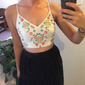 Xhilaration embroidered crop top